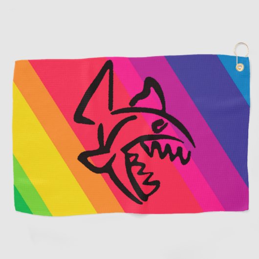 Serviette De Golf Poisson arc-en-ciel (Horizontal)