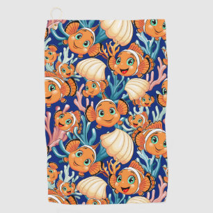Serviette De Golf Poisson clown Dessin animé Mignon Famille Sous l'e