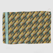 Serviette De Golf Poisson de truite rustique Motif d'aquarelle vinta (Horizontal)