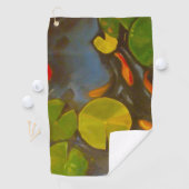 Serviette De Golf Poisson D'Or Koi Pond Water Lys (En situation)