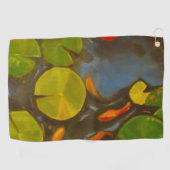 Serviette De Golf Poisson D'Or Koi Pond Water Lys (Horizontal)