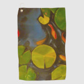 Serviette De Golf Poisson D'Or Koi Pond Water Lys (Devant)