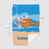 Serviette De Golf Poisson et appât en amour (En situation)
