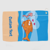 Serviette De Golf Poisson et appât en amour (Horizontal)