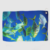 Serviette De Golf Poisson marin jaune avec rayures noires (Horizontal)