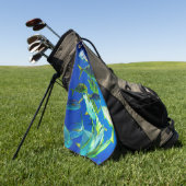 Serviette De Golf Poisson marin jaune avec rayures noires (Vert)