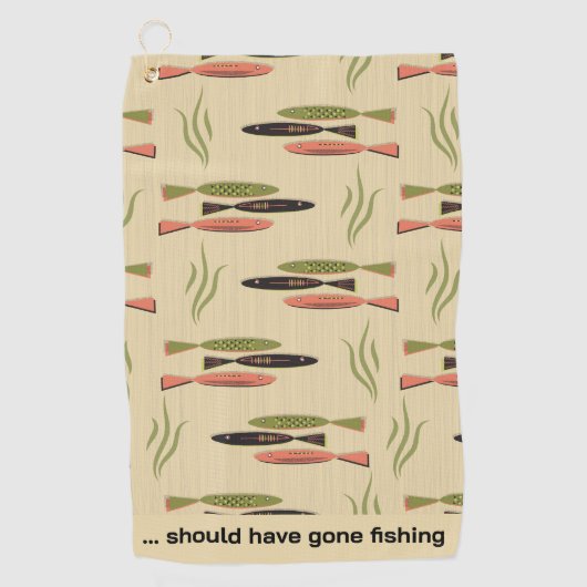 Serviette De Golf Poisson moderne du milieu du siècle (Devant)