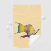Serviette De Golf Poisson perroquet - Conception abstraite - Découpé (En situation)