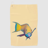Serviette De Golf Poisson perroquet - Conception abstraite - Découpé (Devant)