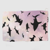 Serviette De Golf Poisson rose sur galaxie dégradée Espace (Horizontal)