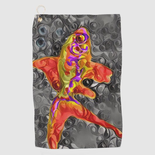 Serviette De Golf Poisson rouge (Devant)