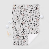 Serviette De Golf Poissons et branches Peinture japonaise (En situation)