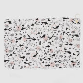 Serviette De Golf Poissons et branches Peinture japonaise (Horizontal)