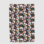 Serviette De Golf Poker Aces quatre cartes (Devant)