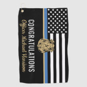 Serviette De Golf Police Academy Blue Line Félicitations Diplôme (Devant)