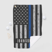 Serviette De Golf Policier Ligne Bleue Mince (En situation)