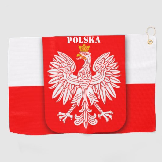 Serviette De Golf Pologne Drapeau Football patriotique Polska (Horizontal)