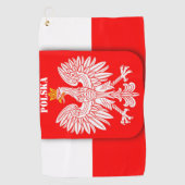 Serviette De Golf Pologne Drapeau Football patriotique Polska (Devant)