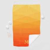Serviette De Golf Polygonal Jaune Et Orange (En situation)