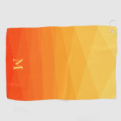 Serviette De Golf Polygonal Jaune Et Orange (Horizontal)