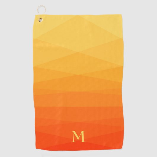 Serviette De Golf Polygonal Jaune Et Orange (Devant)