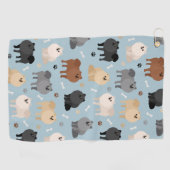 Serviette De Golf Poméranie Paw-prints et os de chien (Horizontal)
