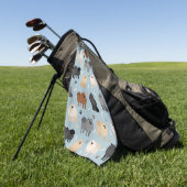 Serviette De Golf Poméranie Paw-prints et os de chien (Vert)