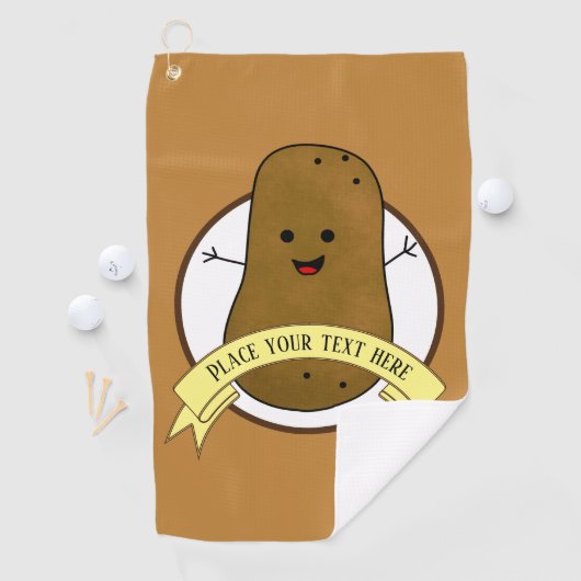 Serviette De Golf Pomme de terre joyeuse personnalisée (En situation)