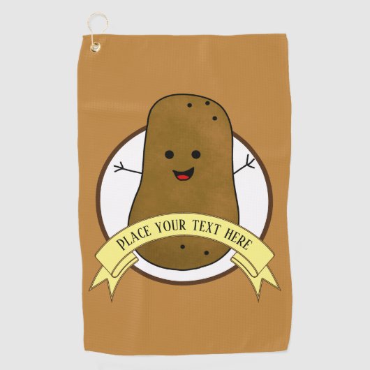 Serviette De Golf Pomme de terre joyeuse personnalisée (Devant)
