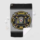 Serviette De Golf Pompier AJOUTER NOM Équipe de secours du service d (En situation)