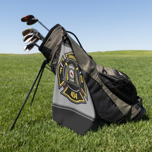 Serviette De Golf Pompier AJOUTER NOM Équipe de secours du service d (Vert)