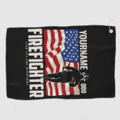 Serviette De Golf Pompier personnalisé Secourir USA Drapeau Patrioti (Horizontal)