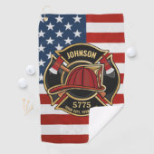 Serviette De Golf Pompier Secourt incendie Département USA Drapeau p (En situation)