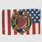 Serviette De Golf Pompier Secourt incendie Département USA Drapeau p (Horizontal)