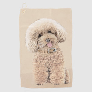 Serviette De Golf Poodle Miniature Toy Apricot Crème Chien Brown Art