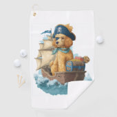 Serviette De Golf Poodle Pirate � Drôle de chien de mer (En situation)