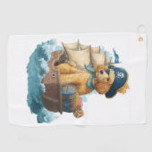 Serviette De Golf Poodle Pirate � Drôle de chien de mer (Horizontal)