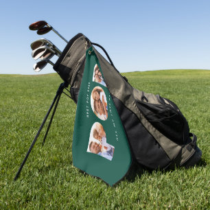 Serviette De Golf Pop multi photo moderne typographie verte