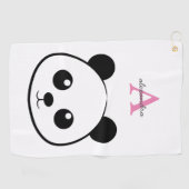 Serviette De Golf Porte-panda coutume Monogramme (Horizontal)