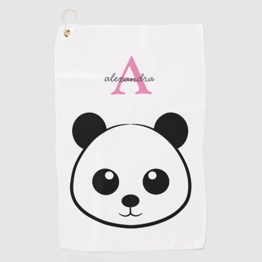 Serviette De Golf Porte-panda coutume Monogramme (Devant)