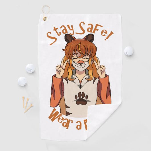 Serviette De Golf Portez un Masque ! (En situation)