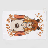 Serviette De Golf Portez un Masque ! (Horizontal)