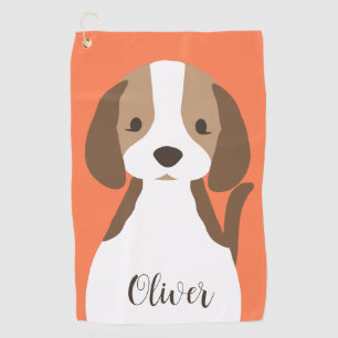 Serviette De Golf Portrait de chien marron et blanc mignon