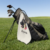 Serviette De Golf Portrait de chien mignon berger allemand nom de ch (Vert)