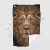 Serviette De Golf Portrait de lion géométrique (En situation)