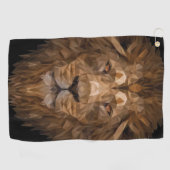Serviette De Golf Portrait de lion géométrique (Horizontal)