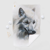 Serviette De Golf Portrait de loup blanc (En situation)