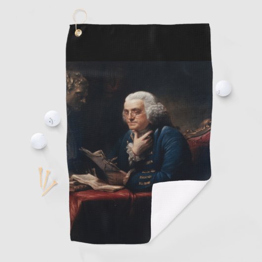 Serviette De Golf Portrait de pouce, Benjamin Franklin Père fondateu (En situation)