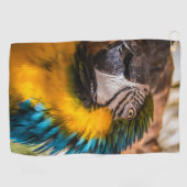 Serviette De Golf Portrait en macao bleu et jaune (Horizontal)