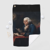 Serviette De Golf Portrait en miniature, Benjamin Franklin Père fond (En situation)